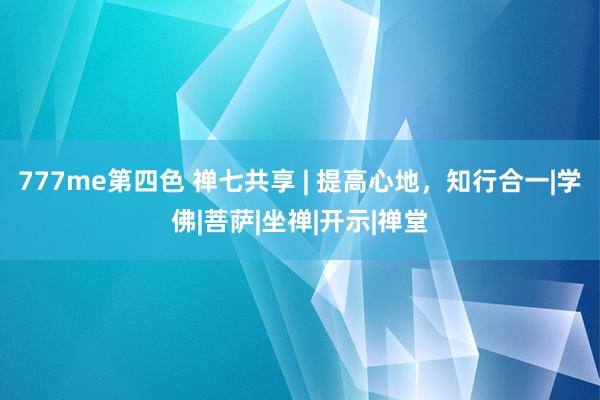 777me第四色 禅七共享 | 提高心地，知行合一|学佛|菩萨|坐禅|开示|禅堂